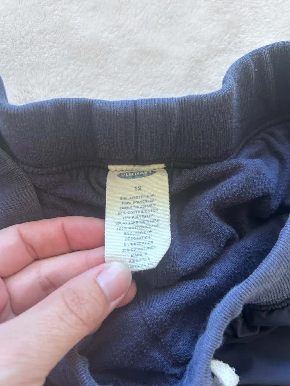 Old Navy Vintage Y2K Navy Blue Girls Jogger Track Pants with White Piping
